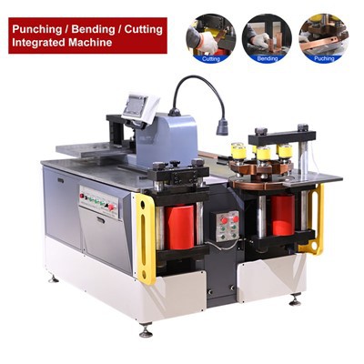 Máquina de doblez de corte de perforación de barra de distribución de barra de cobre hidráulica 3 en 1