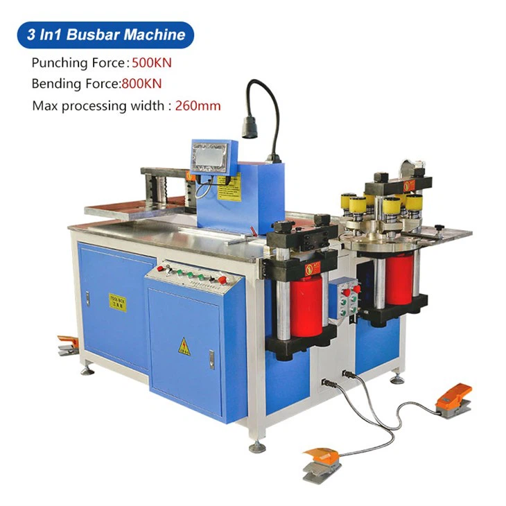Máquina de procesamiento de barras colectoras multifuncional 3 en 1